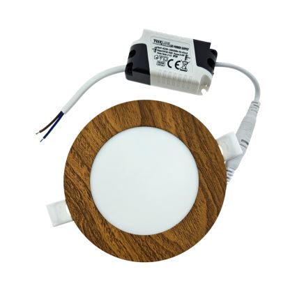 LED įleidžiamas lubinis šviestuvas CIRCLE LED/6W/230V 4200K diametras 11,8 cm ruda