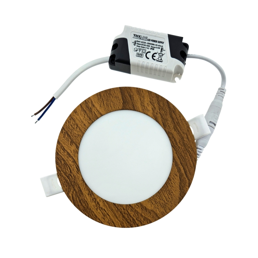 LED įleidžiamas lubinis šviestuvas CIRCLE LED/6W/230V 4200K diametras 11,8 cm ruda