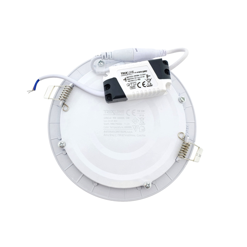 LED įleidžiamas lubinis šviestuvas CIRCLE LED/9W/230V 6500K diametras 14,5 cm balta
