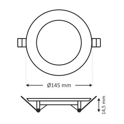 LED įleidžiamas lubinis šviestuvas CIRCLE LED/9W/230V 6500K diametras 14,5 cm balta