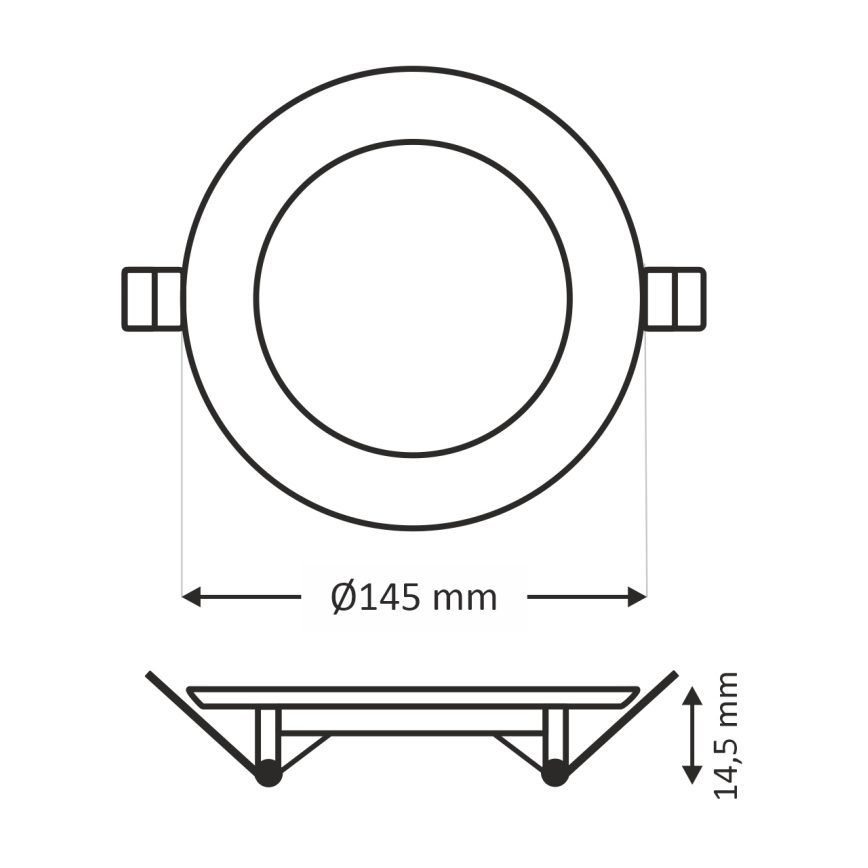 LED įleidžiamas lubinis šviestuvas CIRCLE LED/9W/230V 6500K diametras 14,5 cm balta