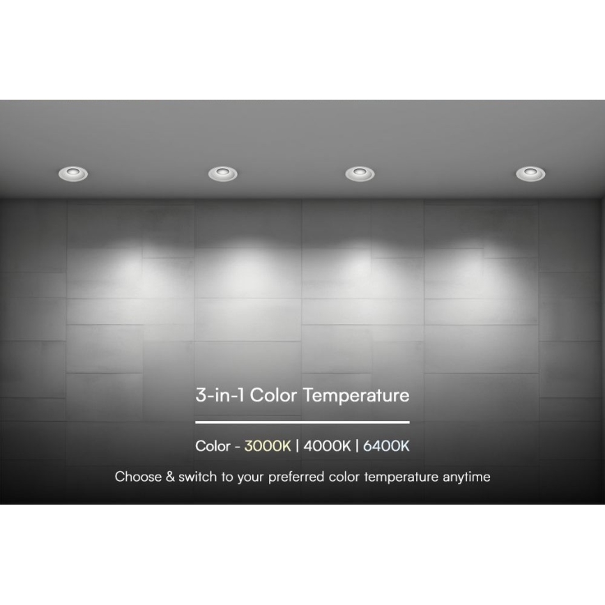 LED įleidžiamas lubinis šviestuvas LED/12W/230V 3000/4000/6400K ø 8,6 cm balta