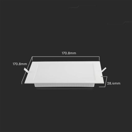 LED įleidžiamas lubinis šviestuvas LED/12W/230V 4000K