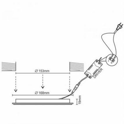 LED įleidžiamas lubinis šviestuvas LED/12W/230V