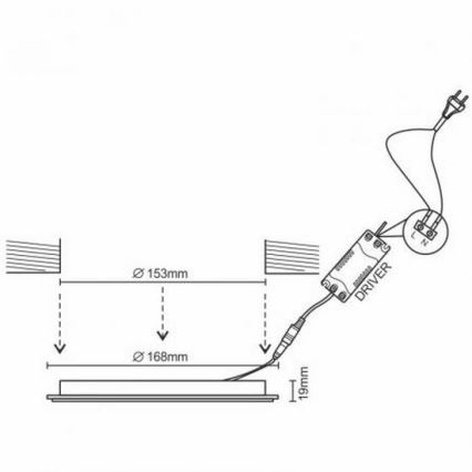 LED įleidžiamas lubinis šviestuvas LED/12W/230V