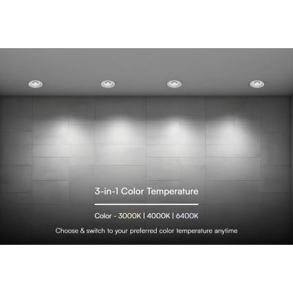 LED įleidžiamas lubinis šviestuvas LED/18W/230V 3000/4000/6400K diametras 10,6 cm balta