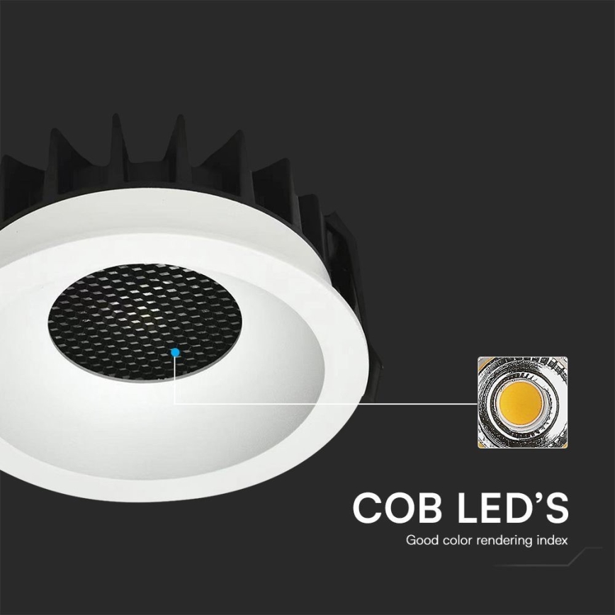 LED įleidžiamas lubinis šviestuvas LED/18W/230V 3000/4000/6400K diametras 10,6 cm balta