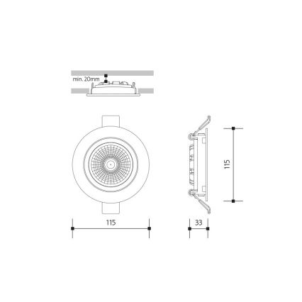 LED įleidžiamas lubinis šviestuvas LED/18W/230V 3000K diametras 11,5 cm balta