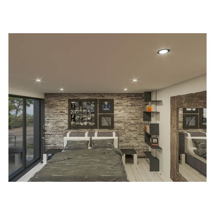 LED įleidžiamas lubinis šviestuvas LED/18W/230V 3000K diametras 11,5 cm juoda
