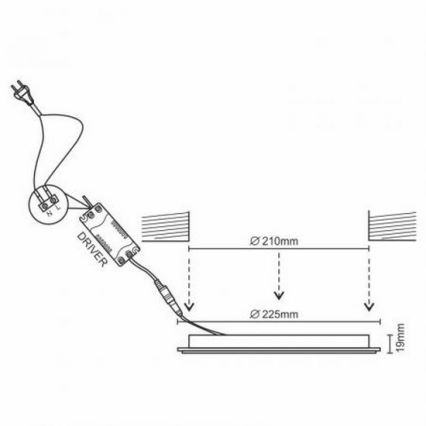 LED įleidžiamas lubinis šviestuvas LED/18W/230V 4000K