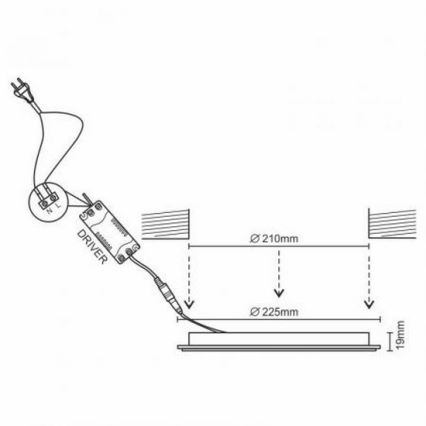 LED įleidžiamas lubinis šviestuvas LED/18W/230V