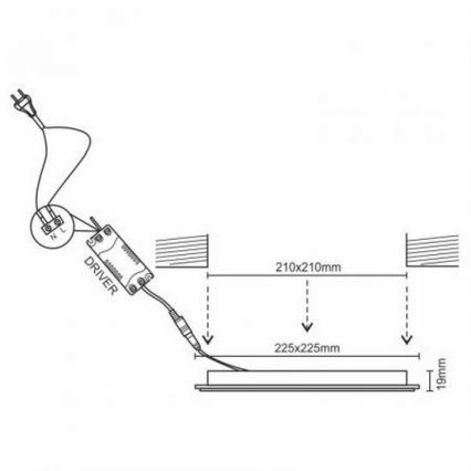 LED įleidžiamas lubinis šviestuvas LED/18W/230V