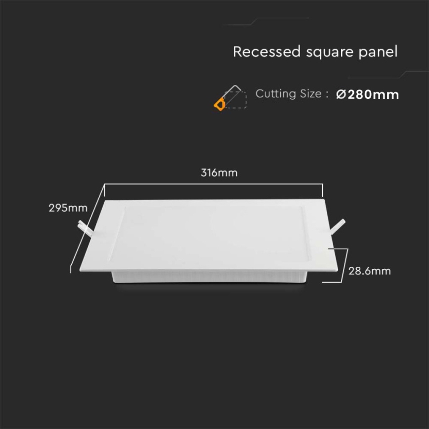 LED įleidžiamas lubinis šviestuvas LED/24W/230V 29,5x29,5 cm 3000K balta