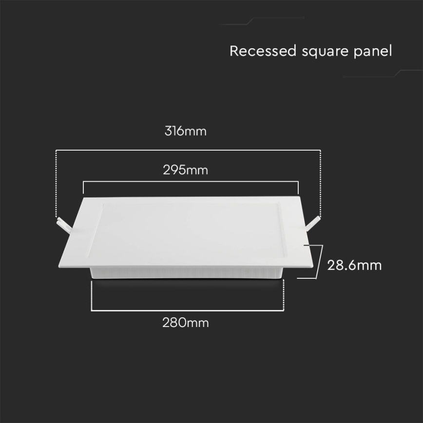 LED įleidžiamas lubinis šviestuvas LED/24W/230V 29,5x29,5 cm 6500K balta