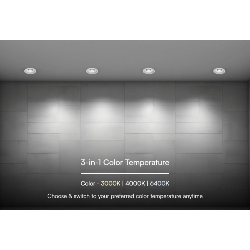 LED įleidžiamas lubinis šviestuvas LED/24W/230V 3000/4000/6400K ø 13,5 cm balta