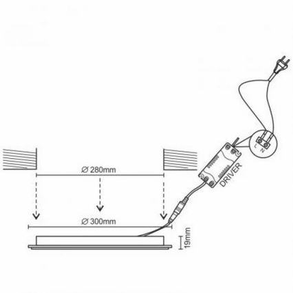 LED įleidžiamas lubinis šviestuvas LED/24W/230V