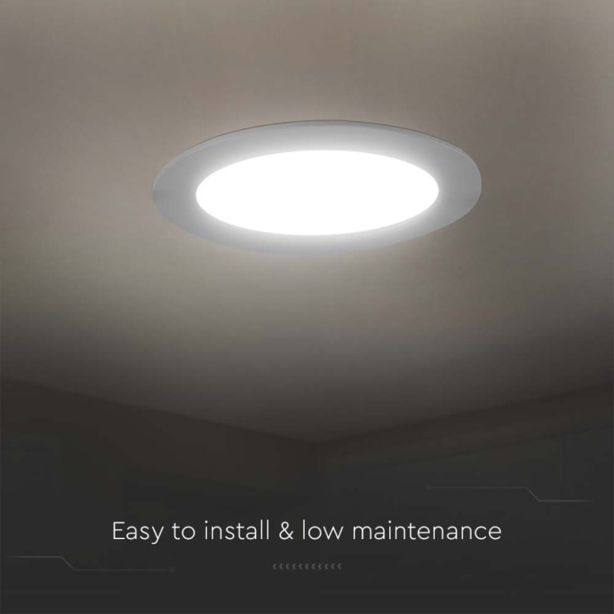 LED įleidžiamas lubinis šviestuvas LED/3W/230V diametras 9,5 cm 6500K balta