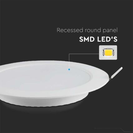 LED įleidžiamas lubinis šviestuvas LED/3W/230V diametras 9,5 cm 6500K balta