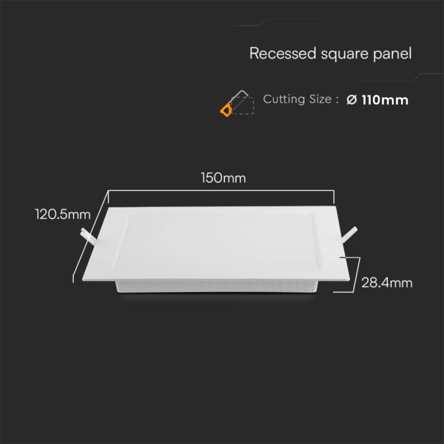 LED įleidžiamas lubinis šviestuvas LED/6W/230V 12x12 cm 4000K balta