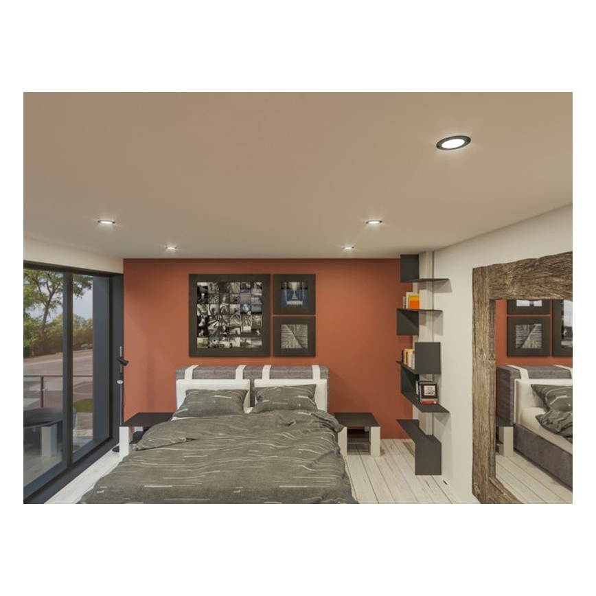 LED įleidžiamas lubinis šviestuvas LED/6W/230V 3000K diametras 8,5 cm juoda