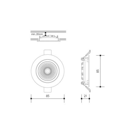 LED įleidžiamas lubinis šviestuvas LED/6W/230V 4000K diametras 8,5 cm balta