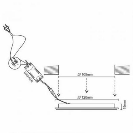 LED įleidžiamas lubinis šviestuvas LED/6W/230V