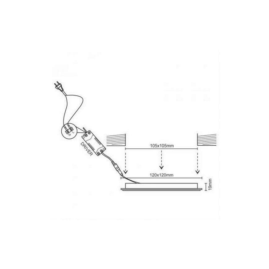 LED įleidžiamas lubinis šviestuvas LED/6W/230V