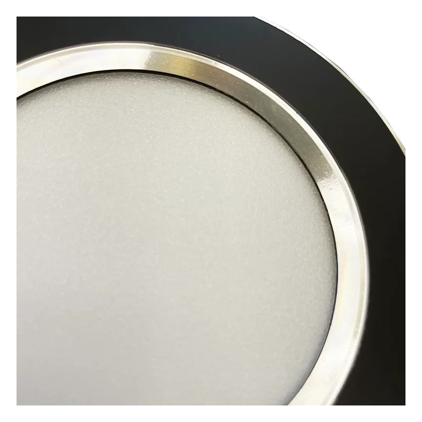 LED įleidžiamas lubinis šviestuvas LED/7,5W/230V 4000K juoda/sidabras