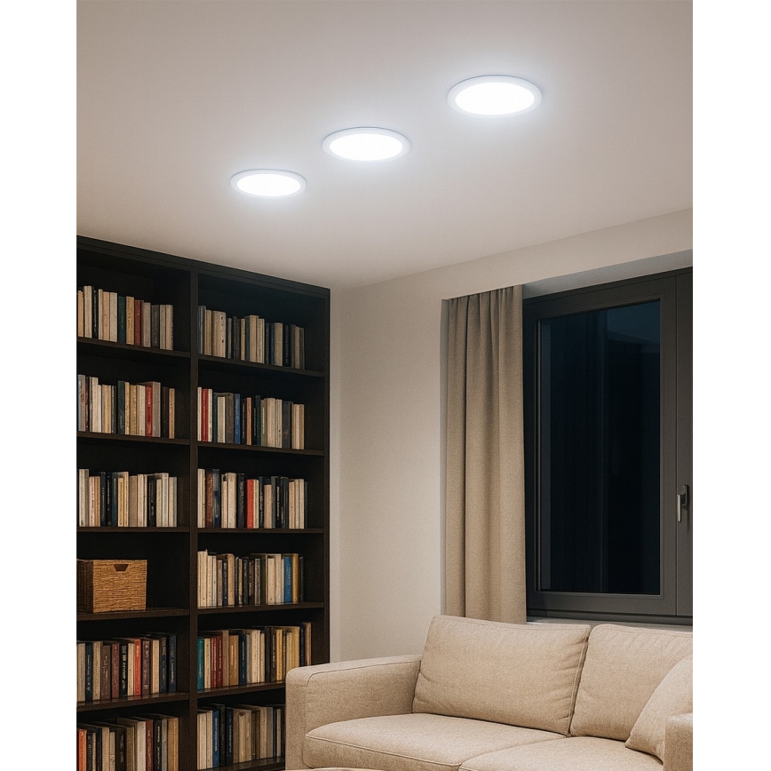 LED įleidžiamas lubinis šviestuvas QTEC LED/12W/230V 6500K diametras 16,7 cm