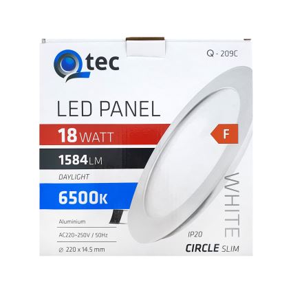 LED įleidžiamas lubinis šviestuvas QTEC LED/18W/230V 6500K diametras 22 cm