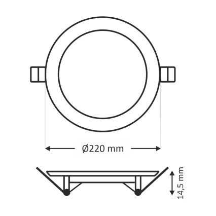 LED įleidžiamas lubinis šviestuvas ROUND LED/18W/230V 2700K