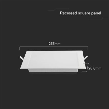 LED įleidžiamas lubinis šviestuvas SAMSUNG CHIP LED/18W/230V 4000K 22x22 cm balta