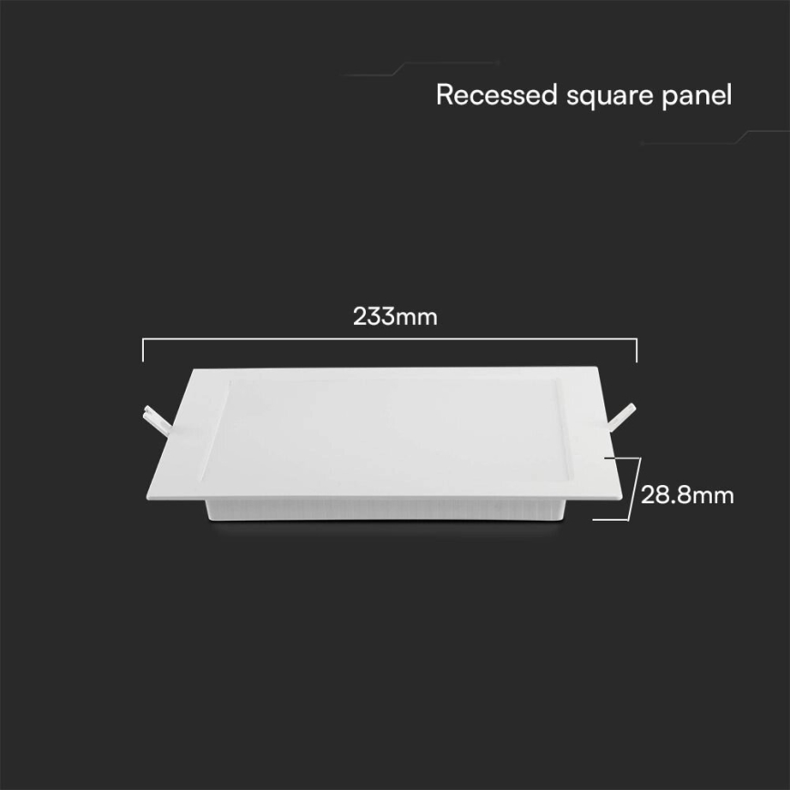LED įleidžiamas lubinis šviestuvas SAMSUNG CHIP LED/18W/230V 4000K 22x22 cm balta