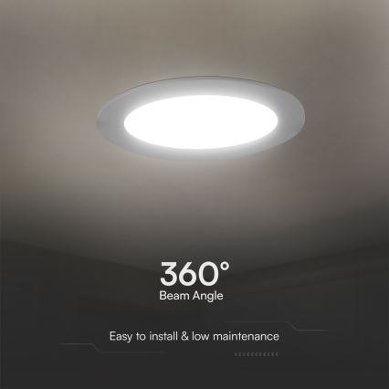 LED įleidžiamas lubinis šviestuvas SAMSUNG CHIP LED/18W/230V 6500K diametras 22 cm balta