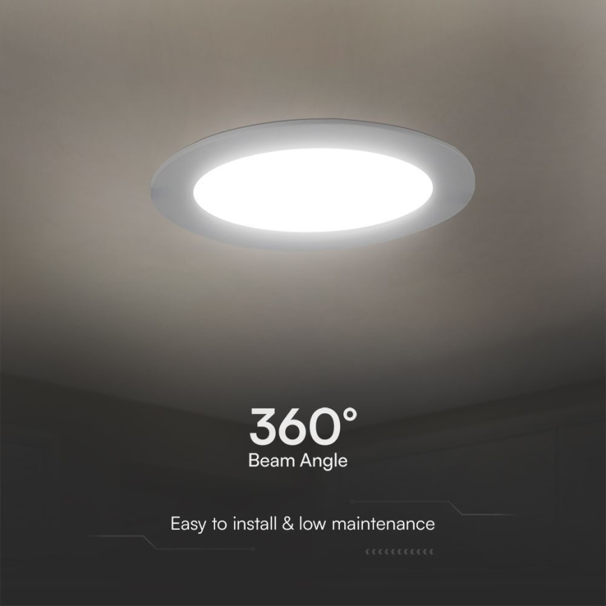 LED įleidžiamas lubinis šviestuvas SAMSUNG CHIP LED/18W/230V 6500K diametras 22 cm balta