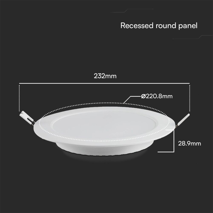 LED įleidžiamas lubinis šviestuvas SAMSUNG CHIP LED/18W/230V 6500K diametras 22 cm balta