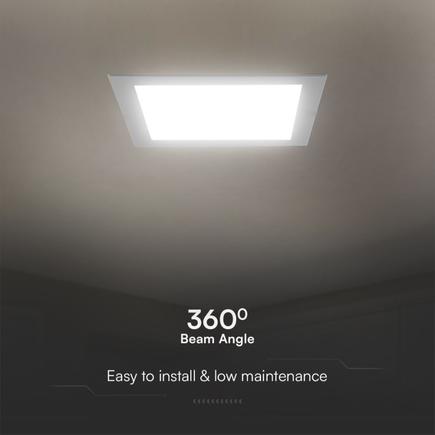 LED įleidžiamas lubinis šviestuvas SAMSUNG CHIP LED/24W/230V 3000K 29,5x29,5 cm balta