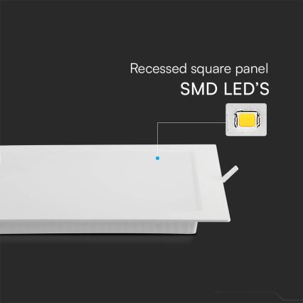 LED įleidžiamas lubinis šviestuvas SAMSUNG CHIP LED/24W/230V 3000K 29,5x29,5 cm balta