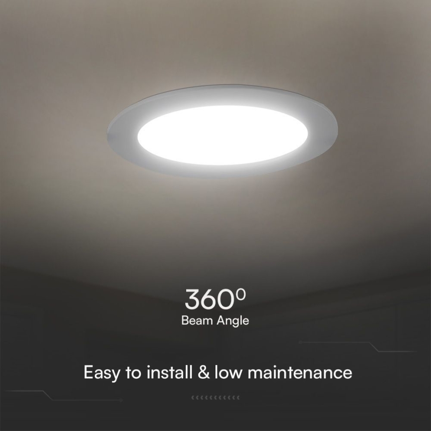 LED įleidžiamas lubinis šviestuvas SAMSUNG CHIP LED/24W/230V 3000K diametras 29,4 cm balta