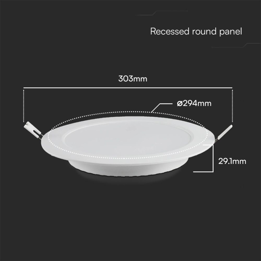 LED įleidžiamas lubinis šviestuvas SAMSUNG CHIP LED/24W/230V 3000K diametras 29,4 cm balta