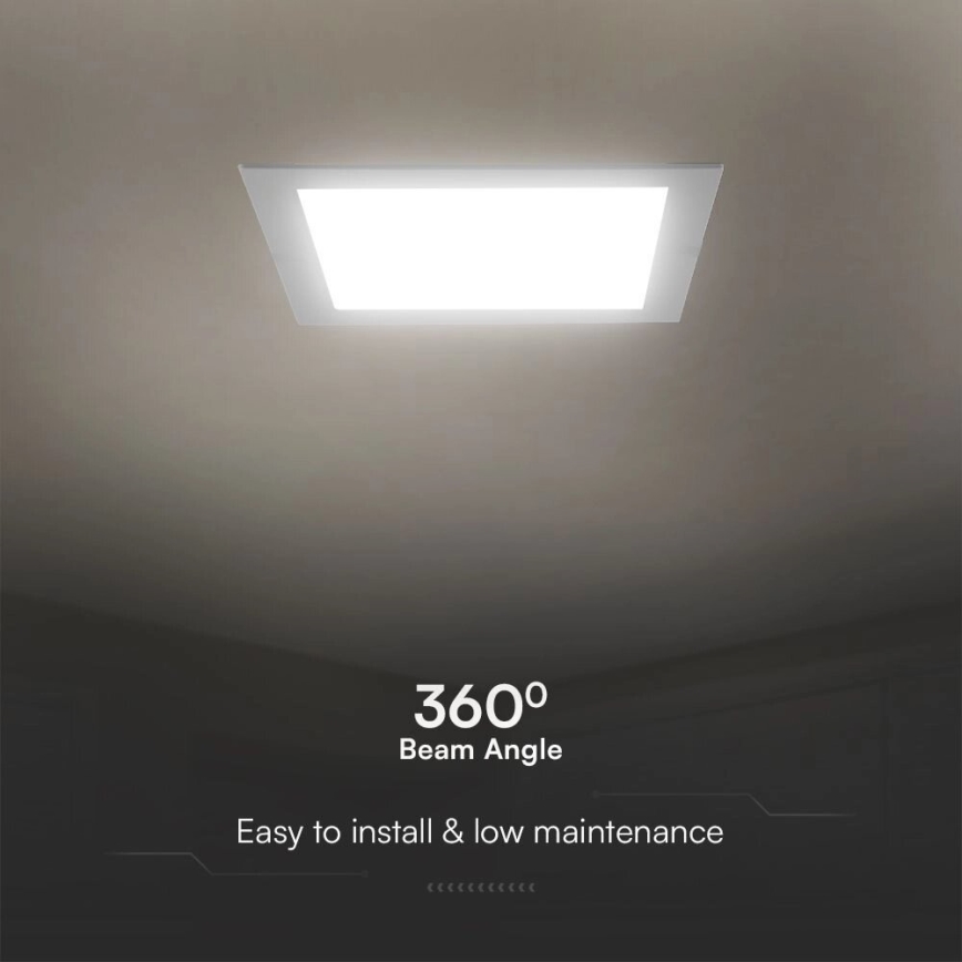 LED įleidžiamas lubinis šviestuvas SAMSUNG CHIP LED/24W/230V 4000K 29,5x29,5 cm balta