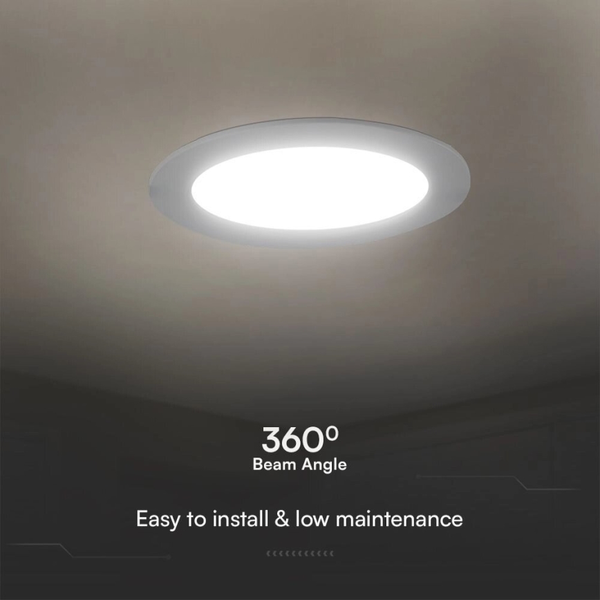LED įleidžiamas lubinis šviestuvas SAMSUNG CHIP LED/24W/230V 4000K diametras 29,4 cm balta