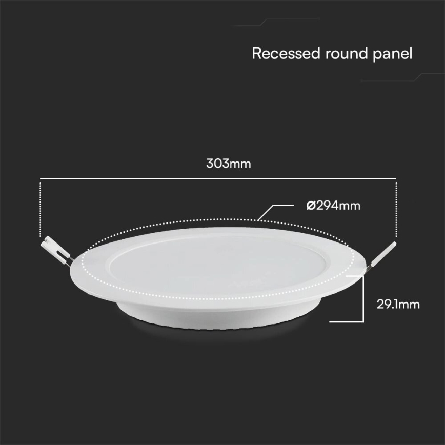 LED įleidžiamas lubinis šviestuvas SAMSUNG CHIP LED/24W/230V 4000K diametras 29,4 cm balta
