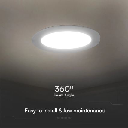 LED įleidžiamas lubinis šviestuvas SAMSUNG CHIP LED/24W/230V 6500K diametras 29,4 cm balta