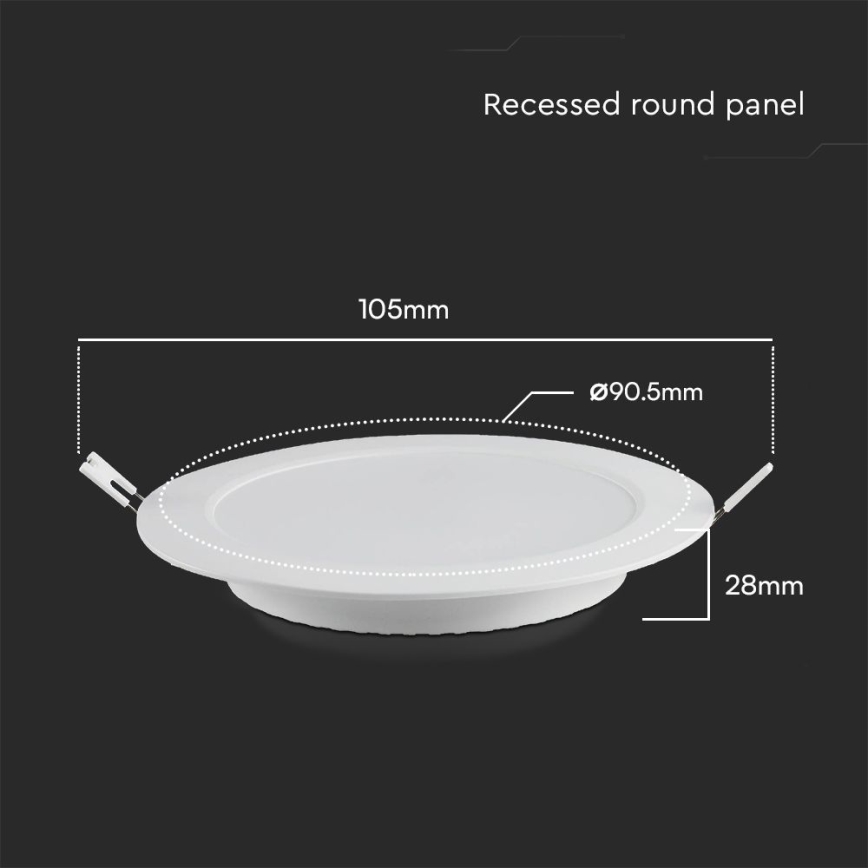 LED įleidžiamas lubinis šviestuvas SAMSUNG CHIP LED/3W/230V 4000K diametras 9,5 cm balta