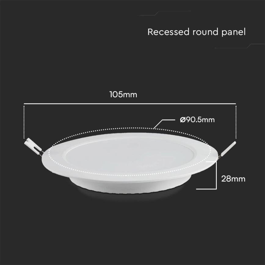 LED įleidžiamas lubinis šviestuvas SAMSUNG CHIP LED/3W/230V 6500K diametras 9,5 cm balta