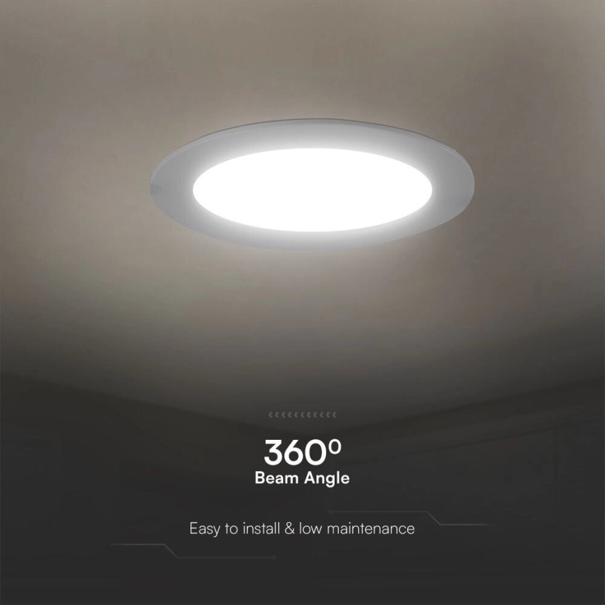 LED įleidžiamas lubinis šviestuvas SAMSUNG CHIP LED/6W/230V 4000K diametras 12 cm balta