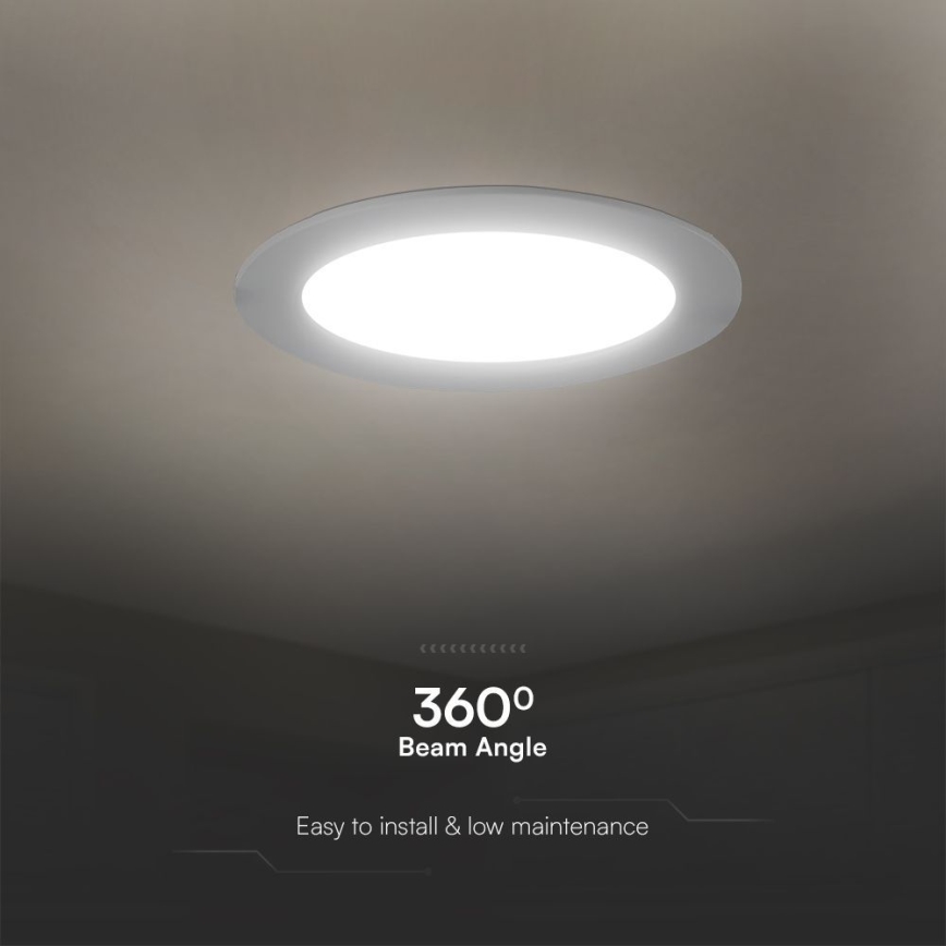 LED įleidžiamas lubinis šviestuvas SAMSUNG CHIP LED/6W/230V 6500K diametras 12 cm balta