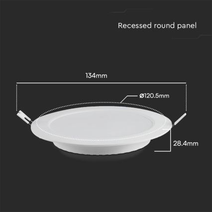 LED įleidžiamas lubinis šviestuvas SAMSUNG CHIP LED/6W/230V 6500K diametras 12 cm balta