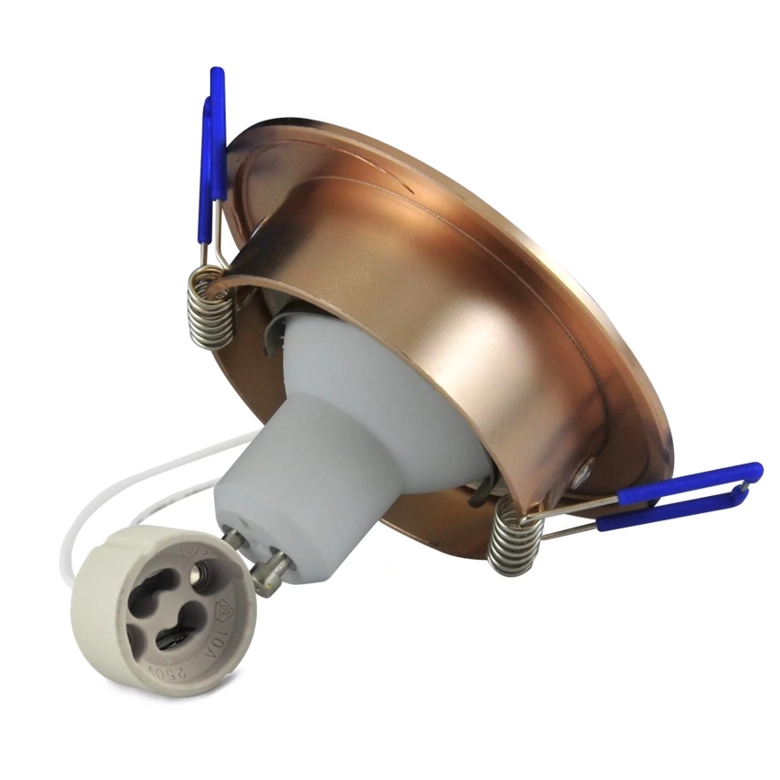 LED įleidžiamas lubinis šviestuvas SAULĖ OLAL 1xGU10/3,5W/230V 3000K diametras 8,4 cm auksas